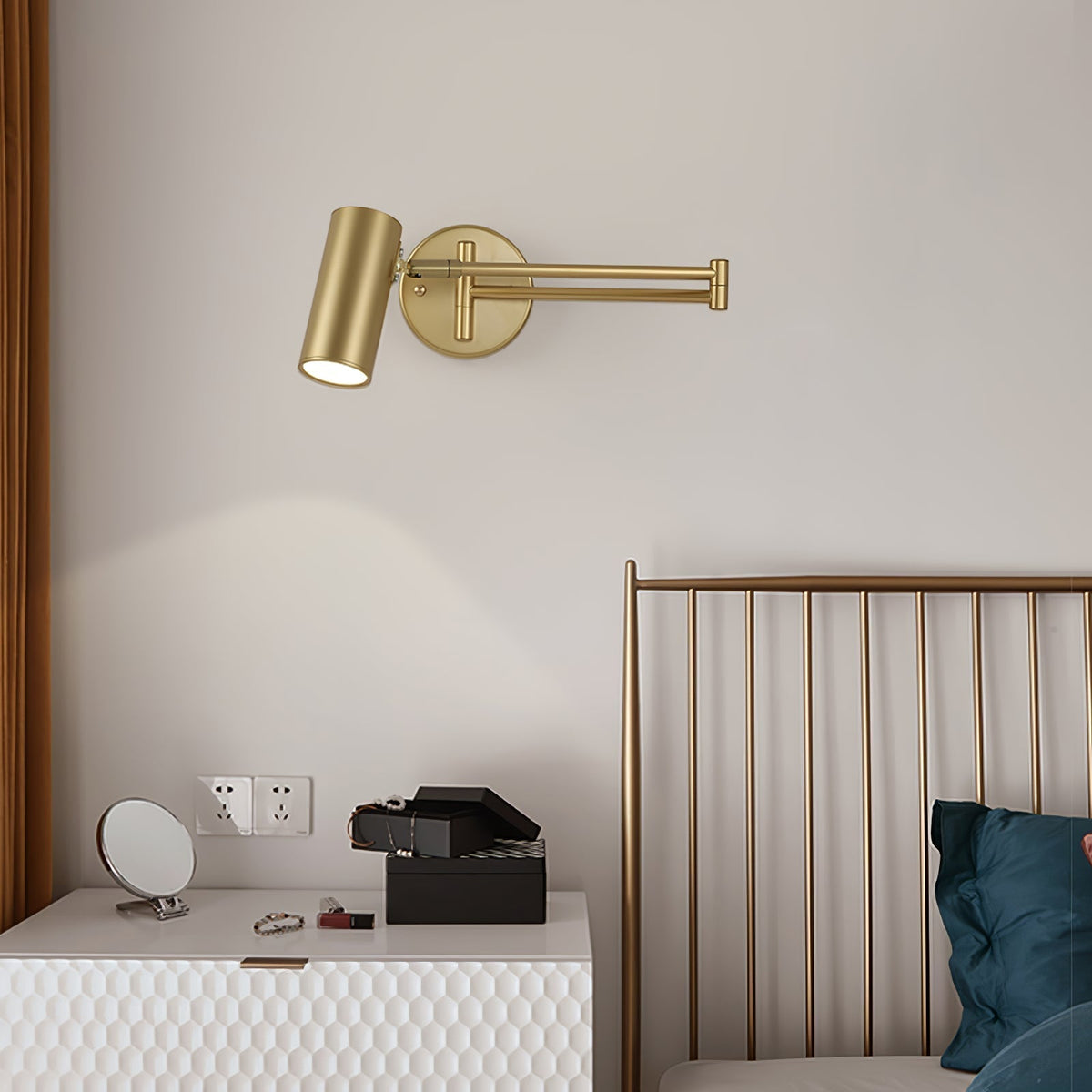 Auraelle wandlamp messing Schuifarm Verstelbaar