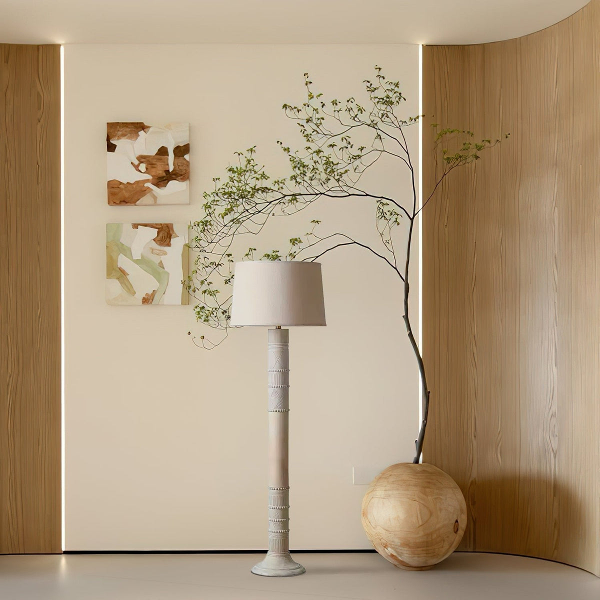 Eldon Rustic Houten vloerlamp