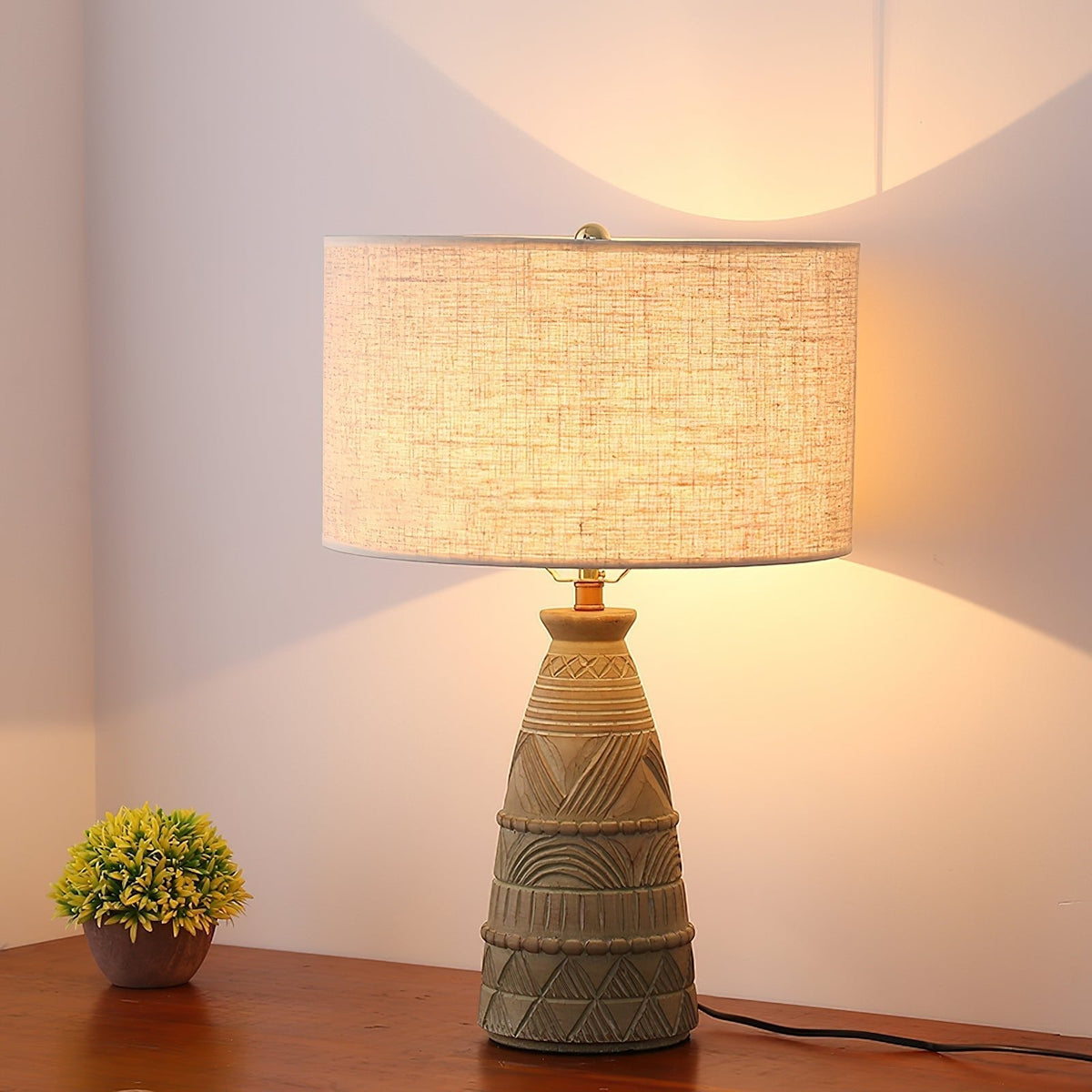 Zyra Rustic Houten tafellamp
