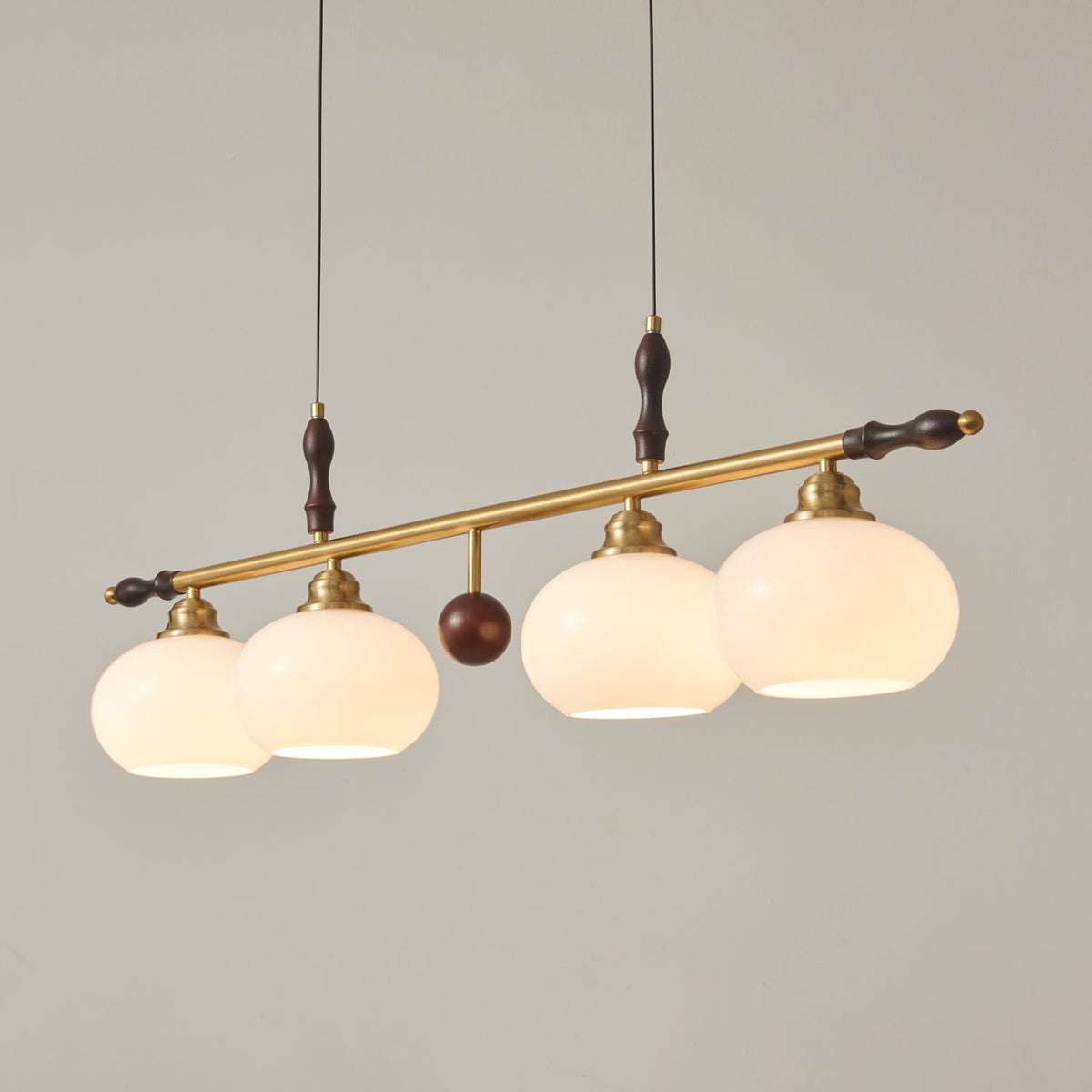 Runell Premium elegantie Traditionele Houten glas hanglamp