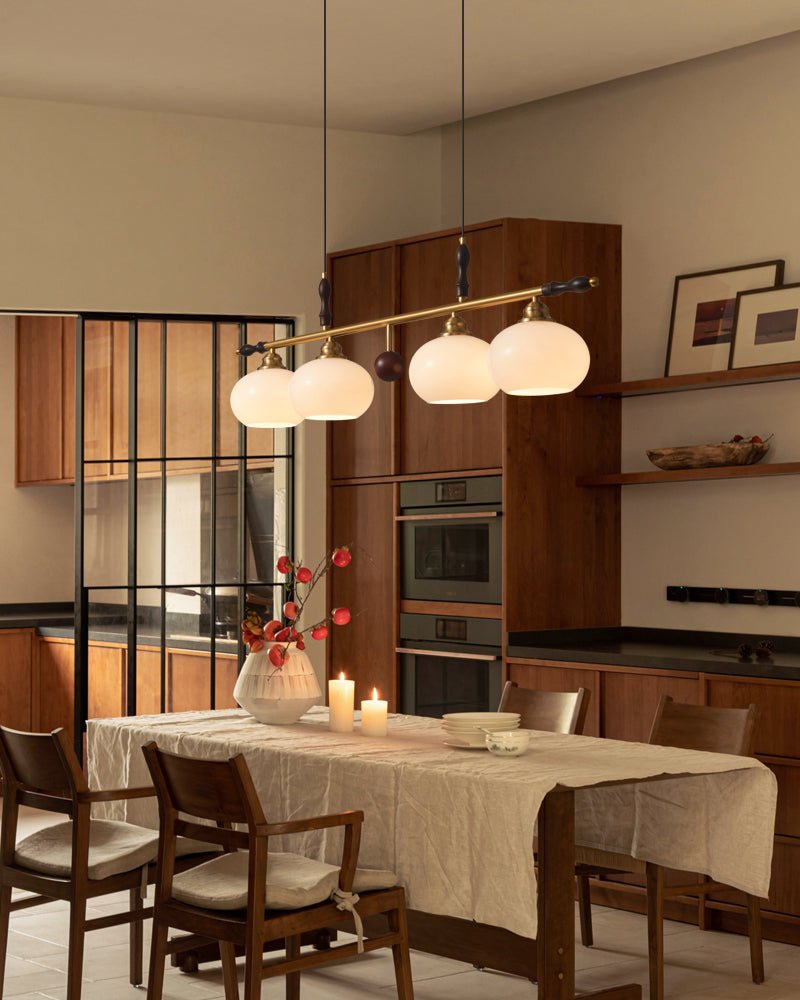 Runell Premium elegantie Traditionele Houten glas hanglamp