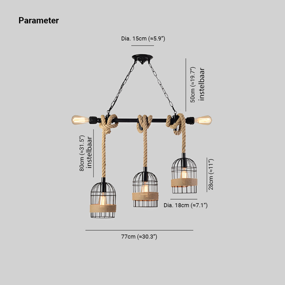 Epoch Retro LED Hanglampen Zwart Metaal Café/Bar/Eetkamer