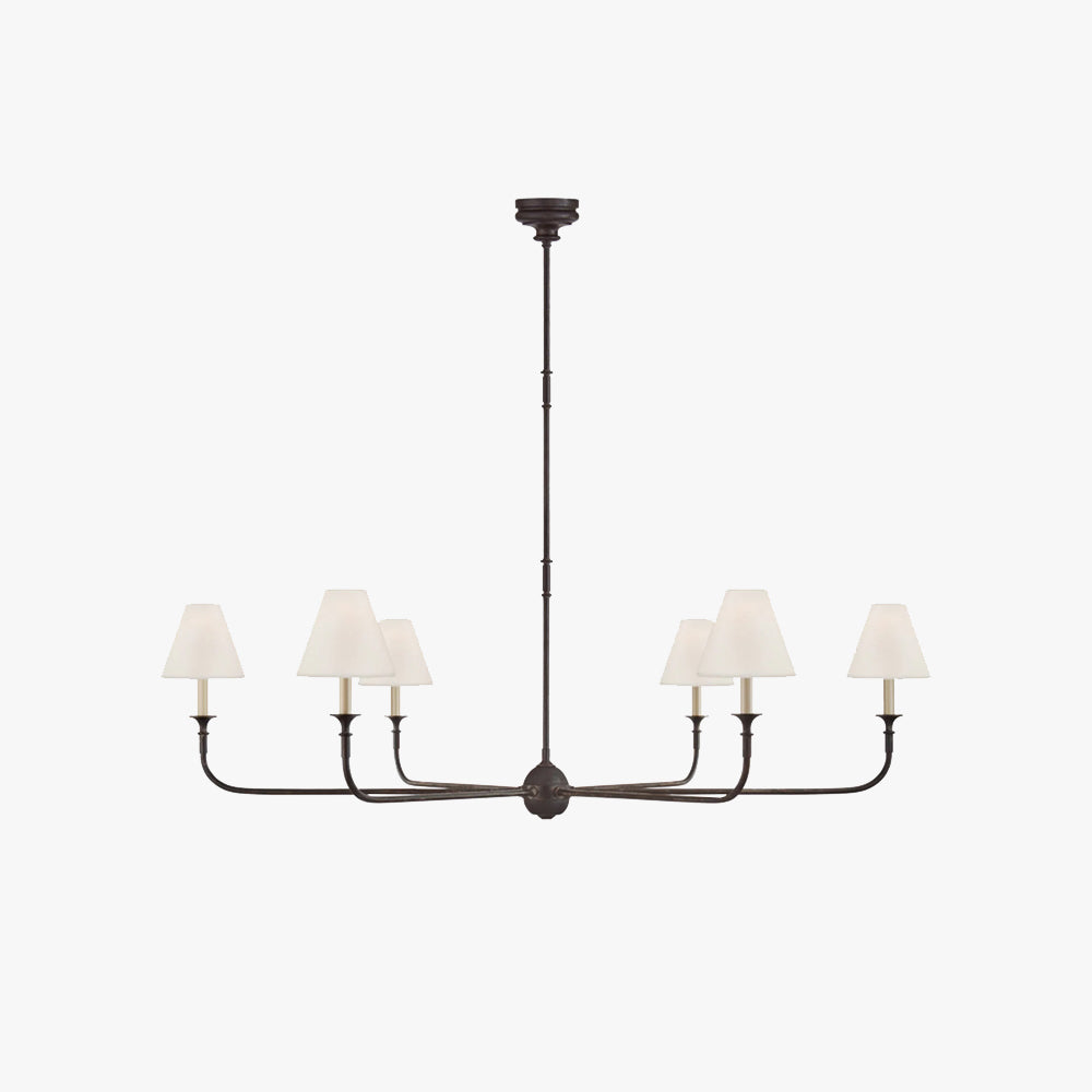 Alessio Vintage Monteren Kroonluchter Zwart/Wit/Messing Metaal Slaap/Woonkamer