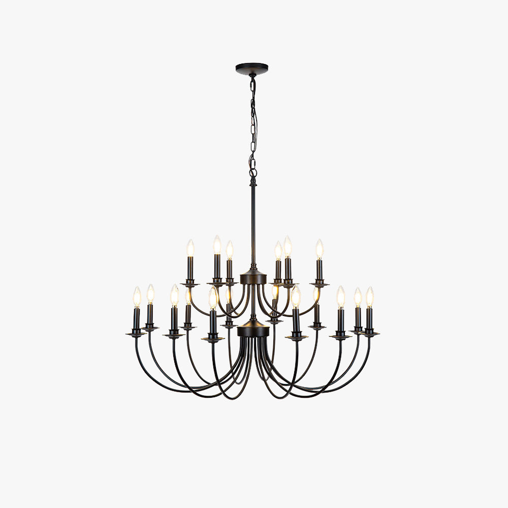 Silva Retro LED Kroonluchter Zwart Metaal Slaapkamer/ Woonkamer/Keuken