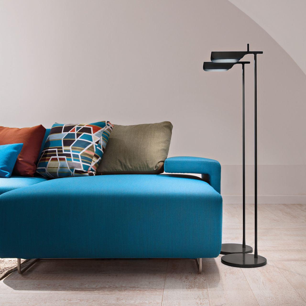 Edge Moderne Minimalistische Rechthoekige Lineaire Metalen Vloerlamp Zwart