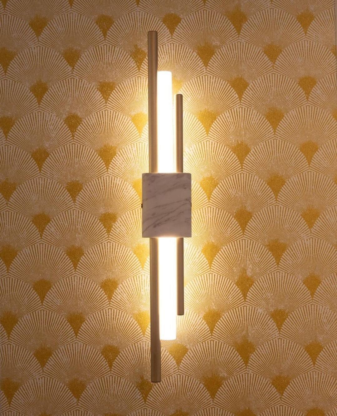 Evely Premium Noordse kunst wandlamp met marmer, met stekker