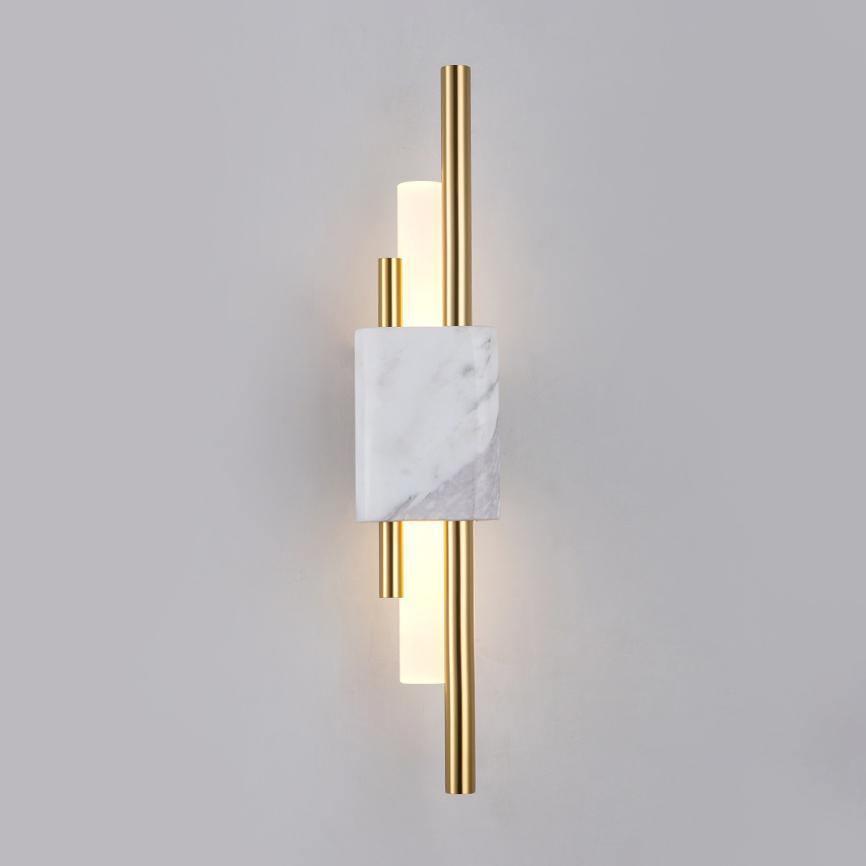 Evely Premium Noordse kunst wandlamp met marmer, met stekker