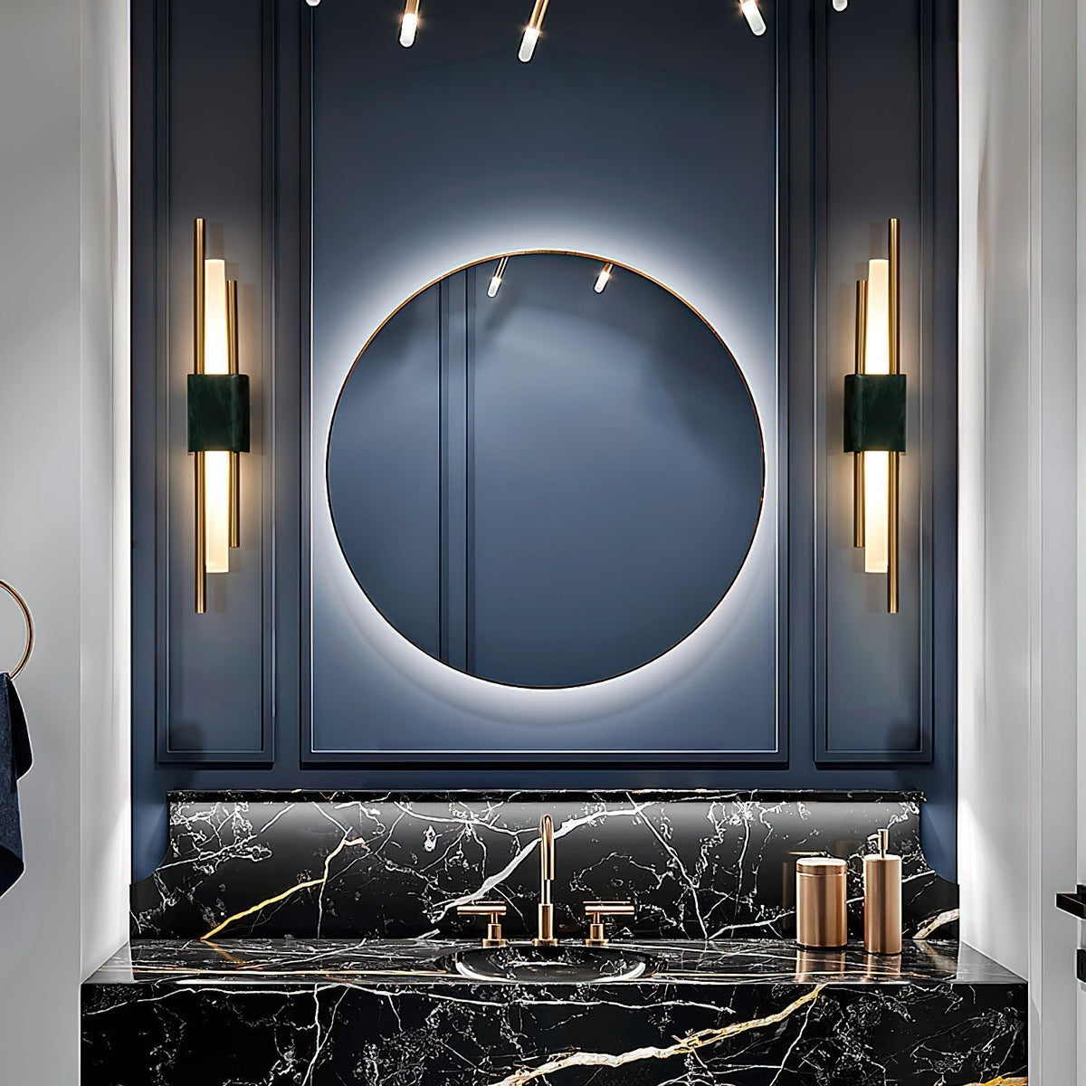 Evely Premium Noordse kunst wandlamp met marmer, met stekker