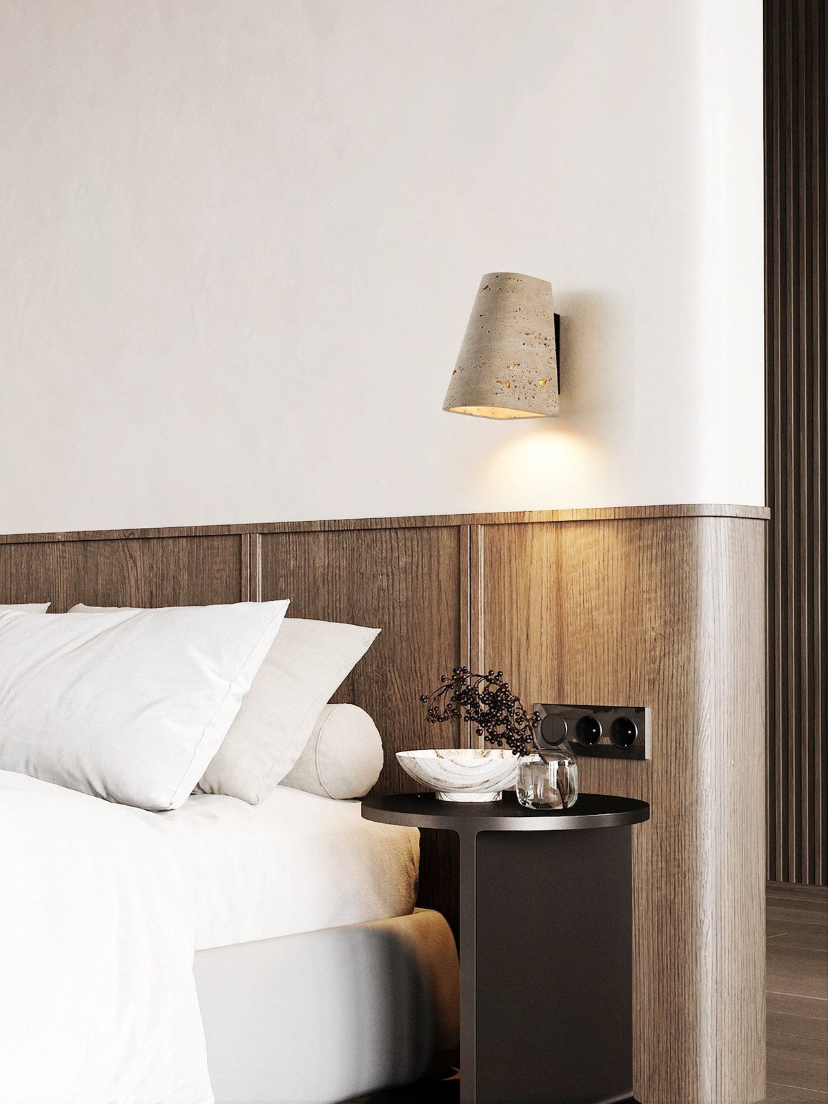 Tavren travertin wandlamp