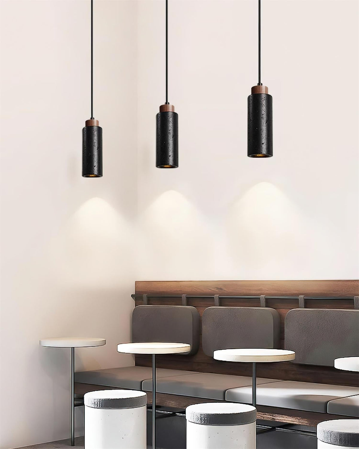 Nerova hanglamp travertin hout minimalistisch