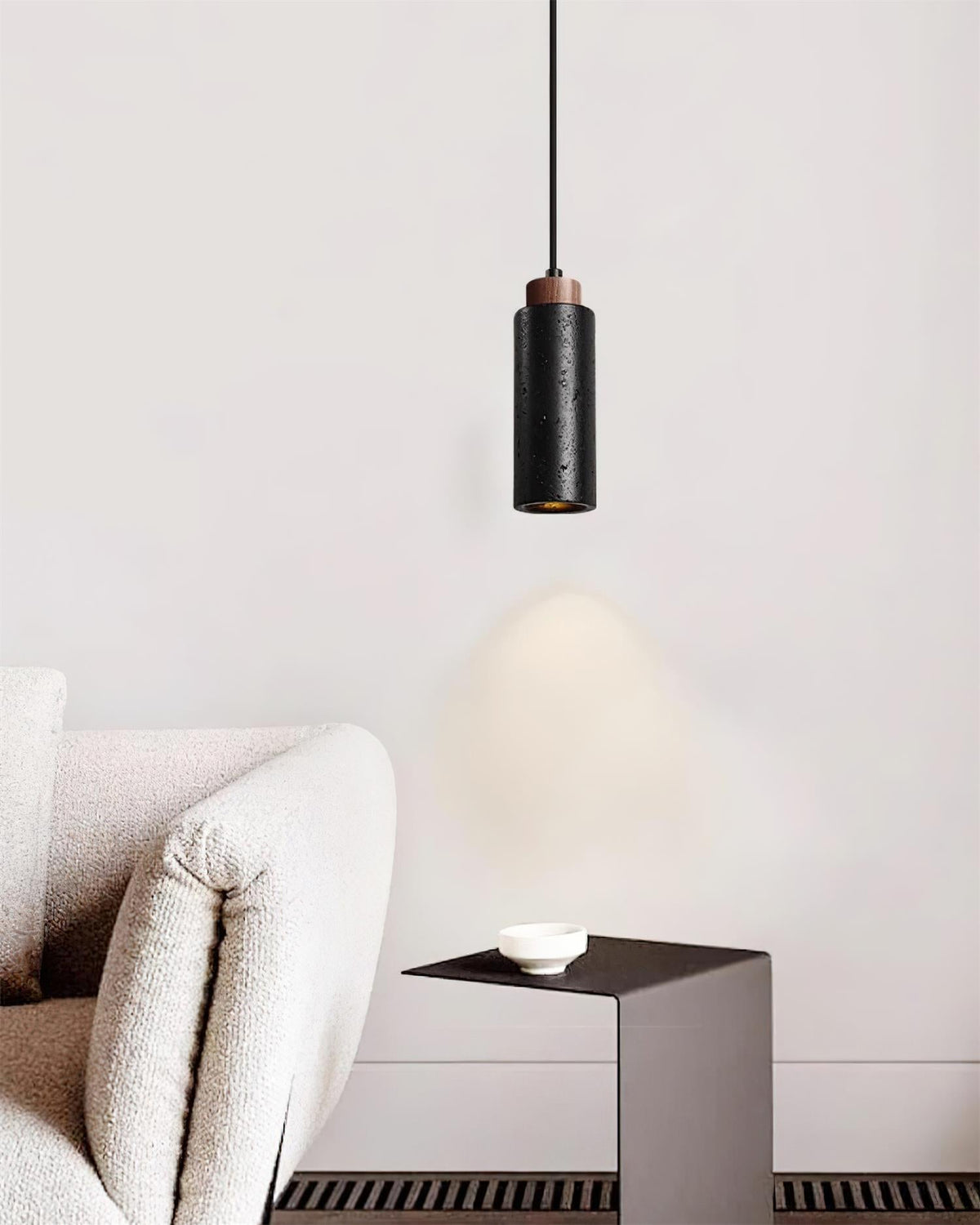 Nerova hanglamp travertin hout minimalistisch