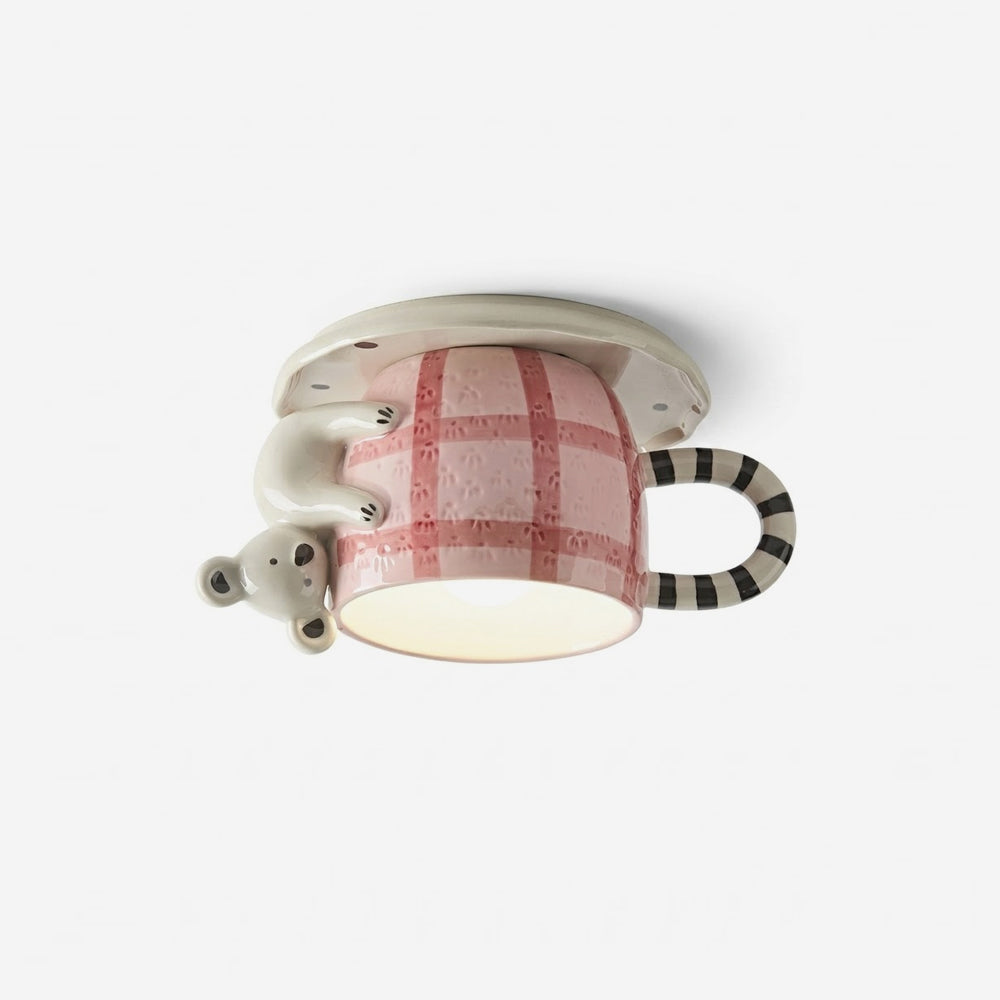 Cozette Vlakke plafondlamp in vorm van een mok
