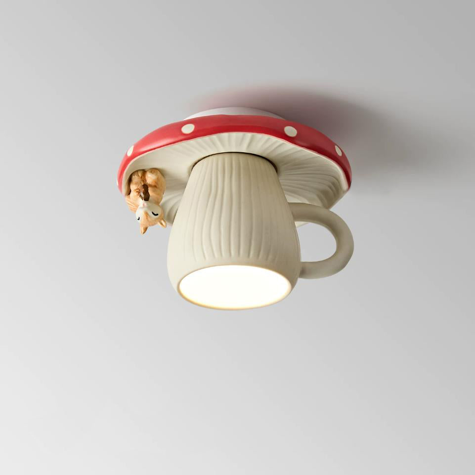 Cozette Vlakke plafondlamp in vorm van een mok