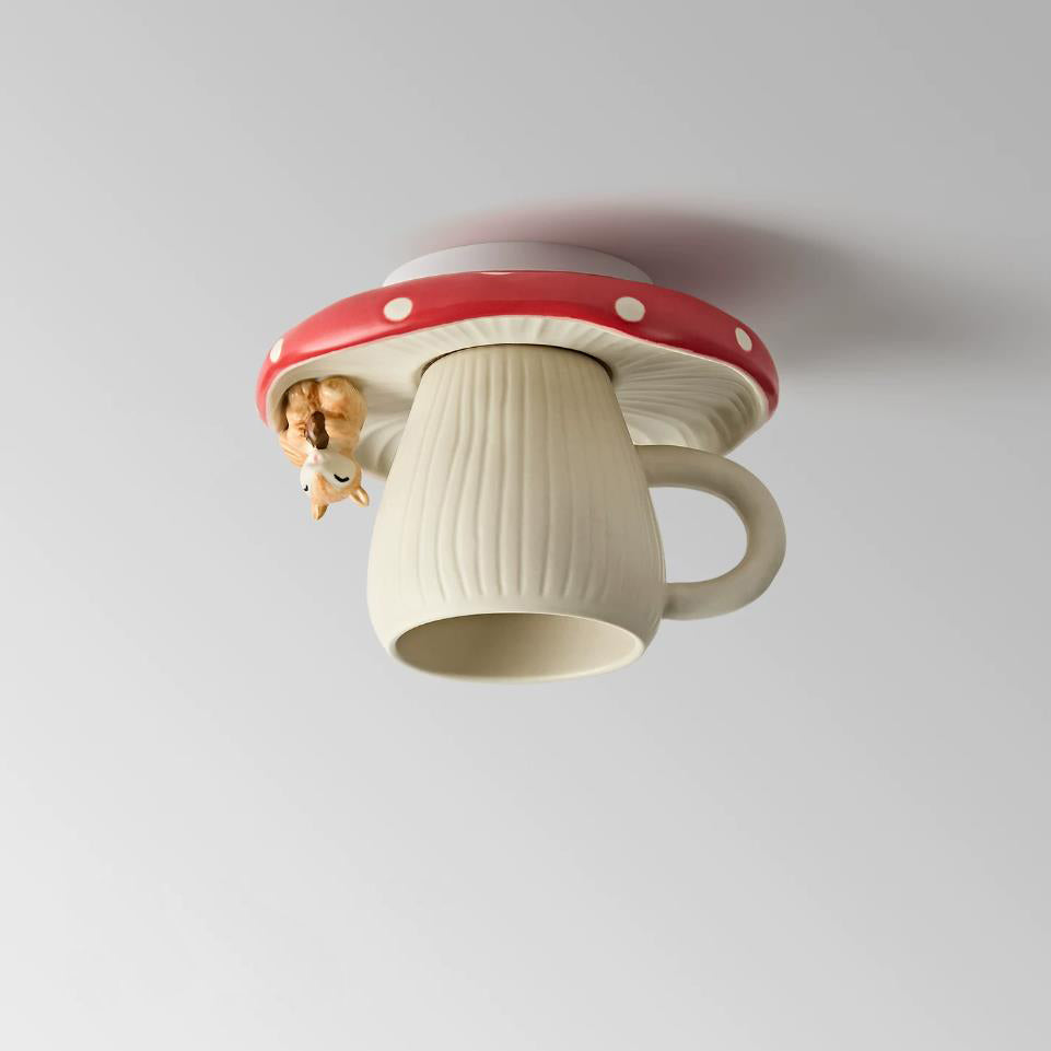 Cozette Vlakke plafondlamp in vorm van een mok