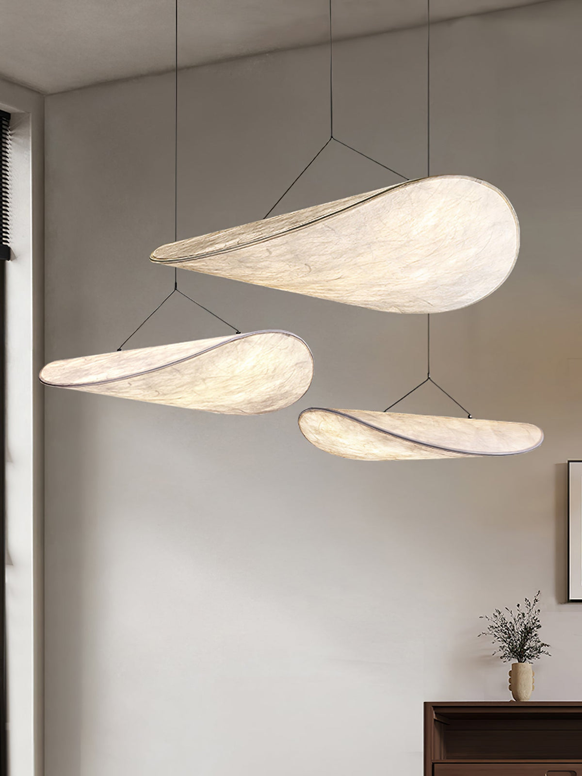 Luminette minimalistisch hanglamp van zijde