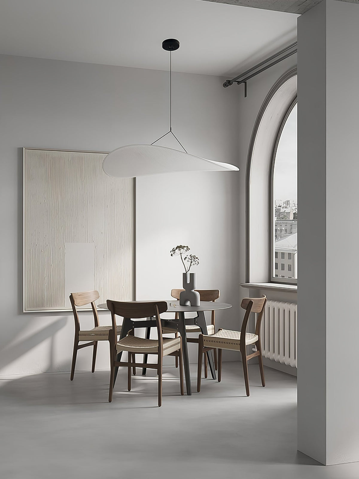 Larenol hanglamp van glas van papier en glasvezel