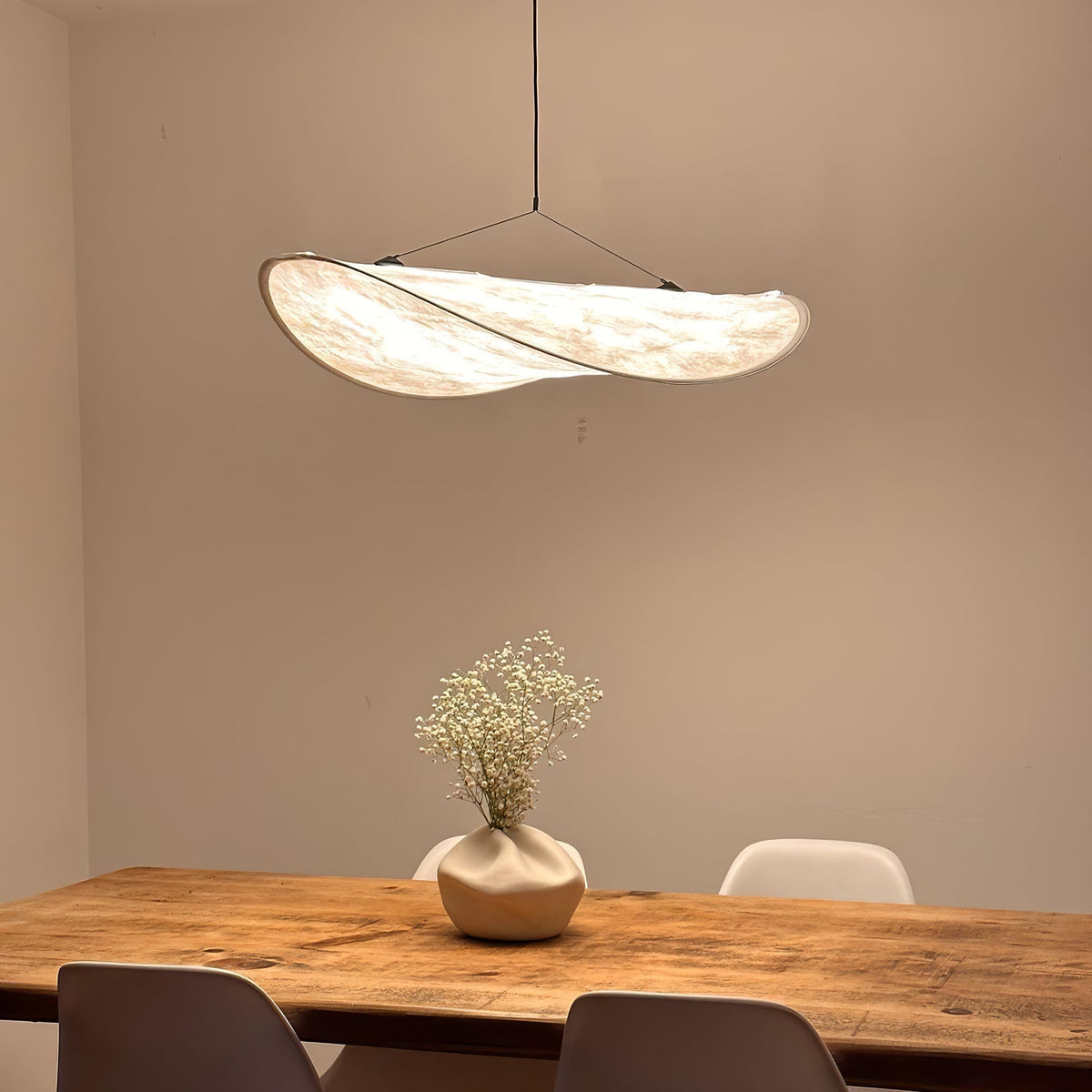 Larenol hanglamp van glas van papier en glasvezel