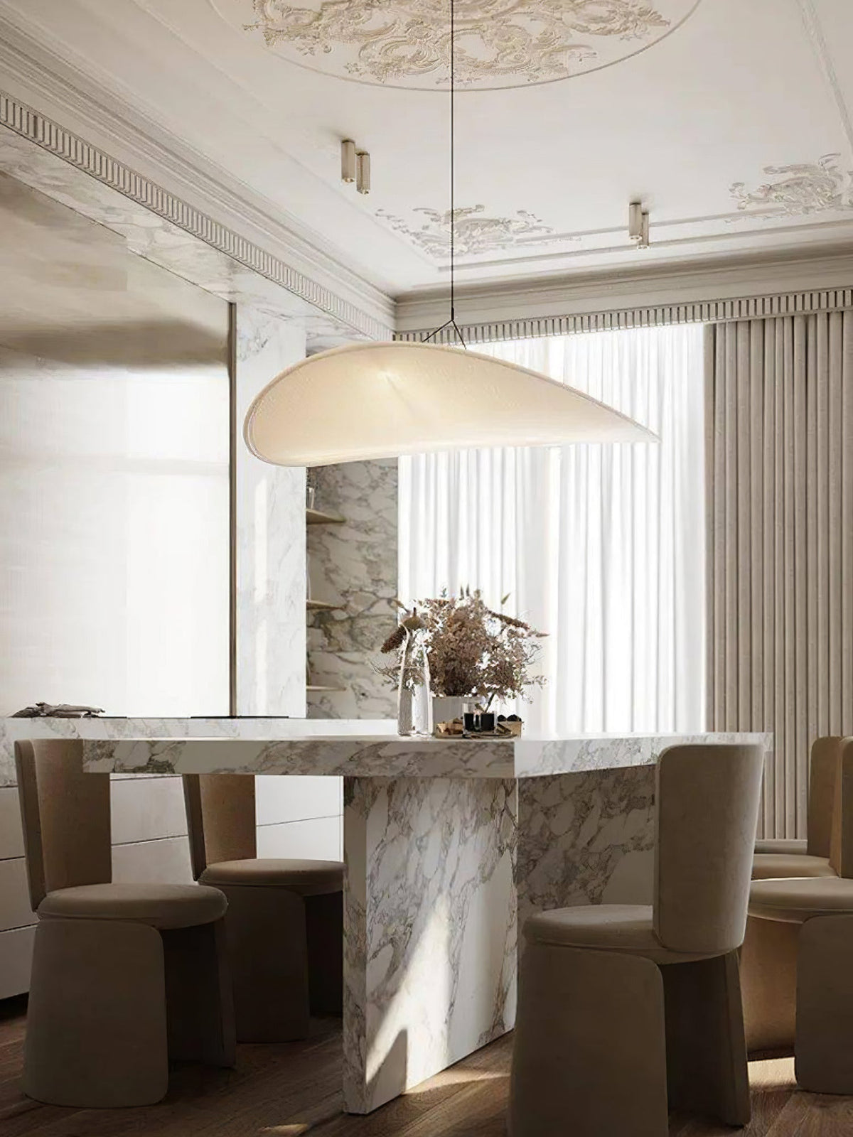 Luminette minimalistisch hanglamp van zijde