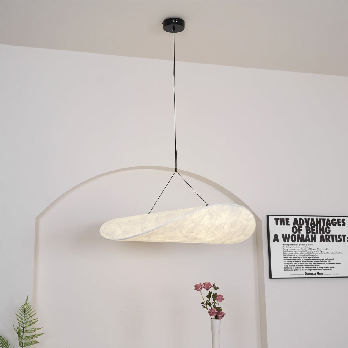 Luminette minimalistisch hanglamp van zijde