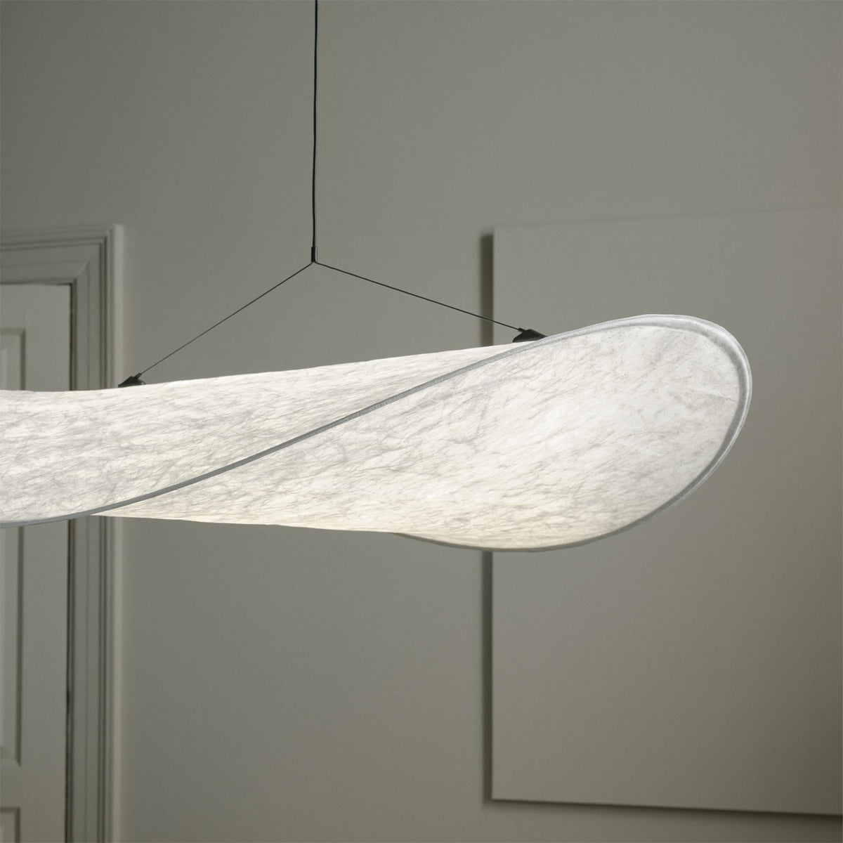Larenol hanglamp van glas van papier en glasvezel