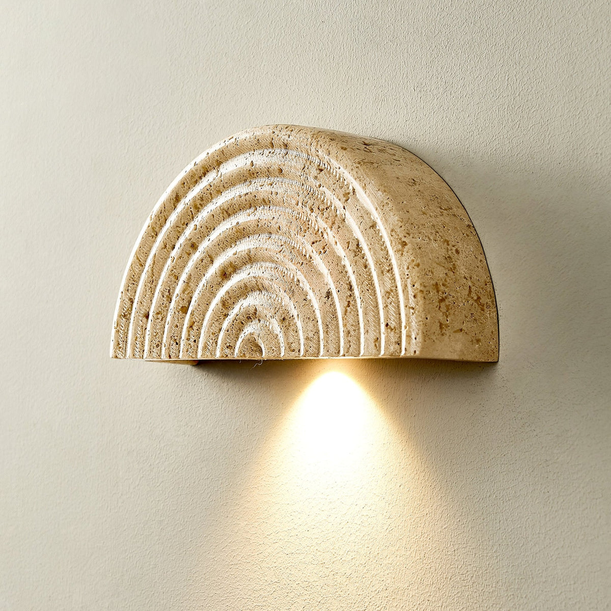 Faro travertin Half-Moon wandlamp