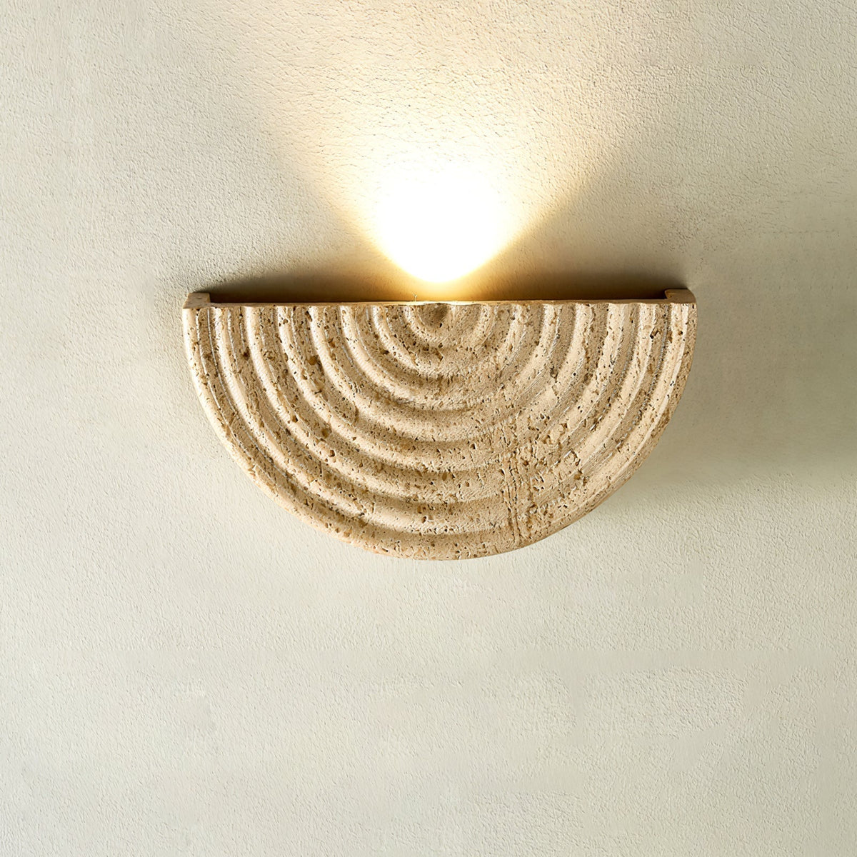 Faro travertin Half-Moon wandlamp
