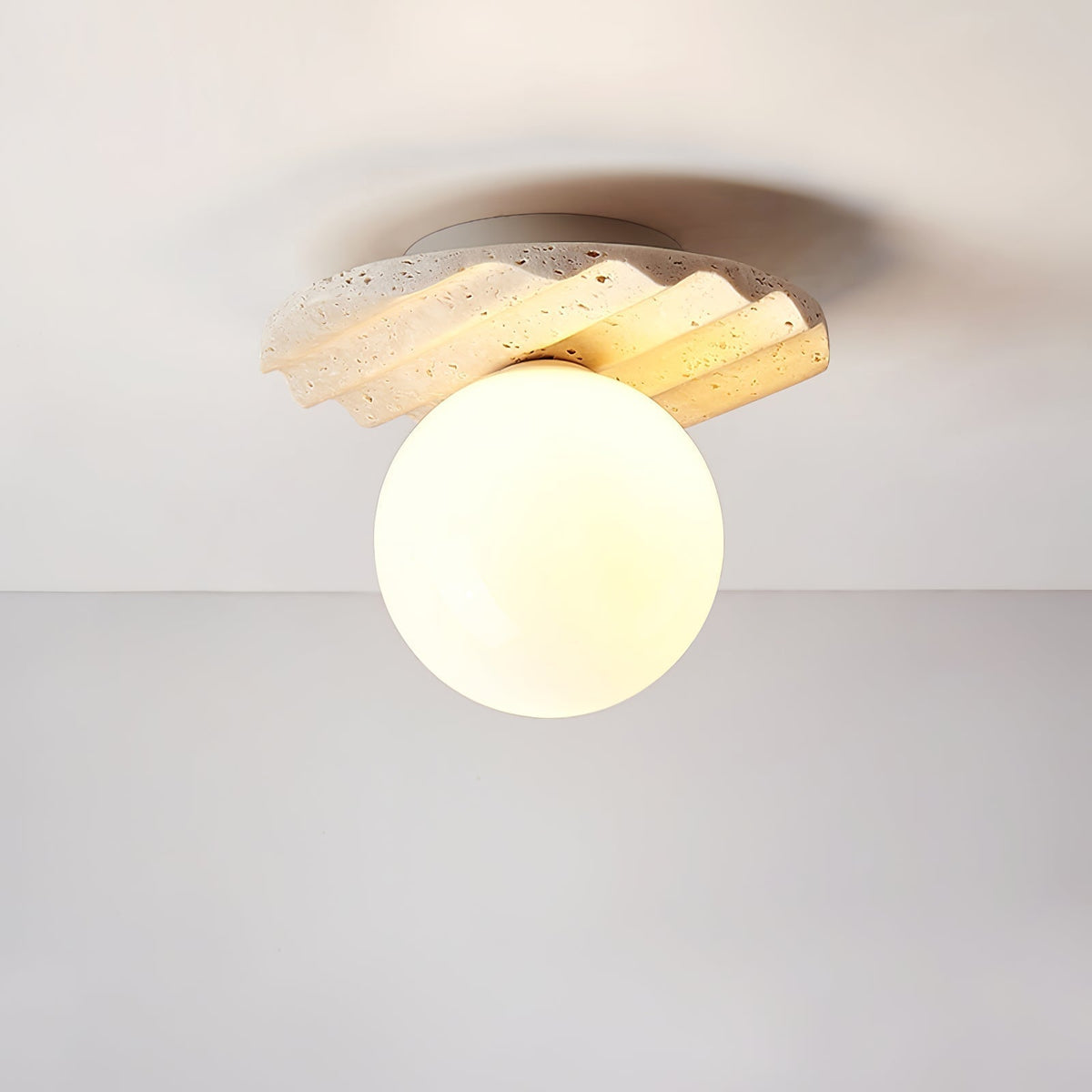 Travertin golf Plafondlamp