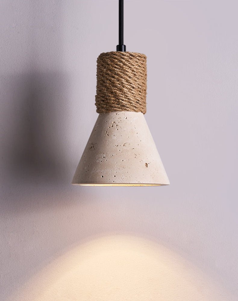 Taverette Vintage Geel Travertin Touw Hanglamp