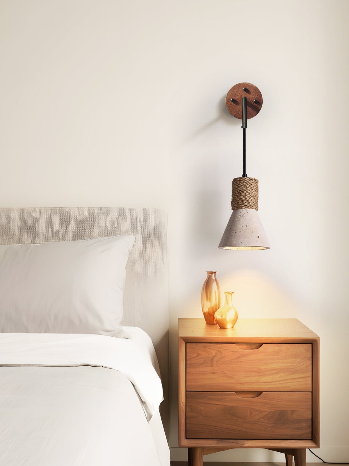 Litz Vintage Geel travertin Koor wandlamp