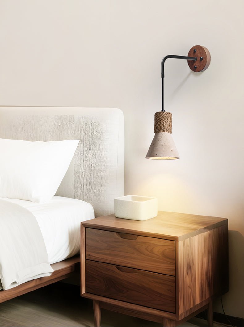 Litz Vintage Geel travertin Koor wandlamp