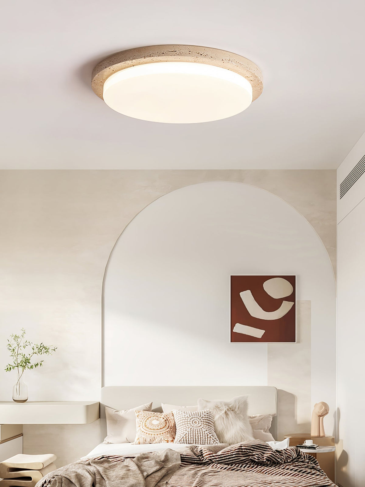 Tavisella gladde rand travertin plafondlamp