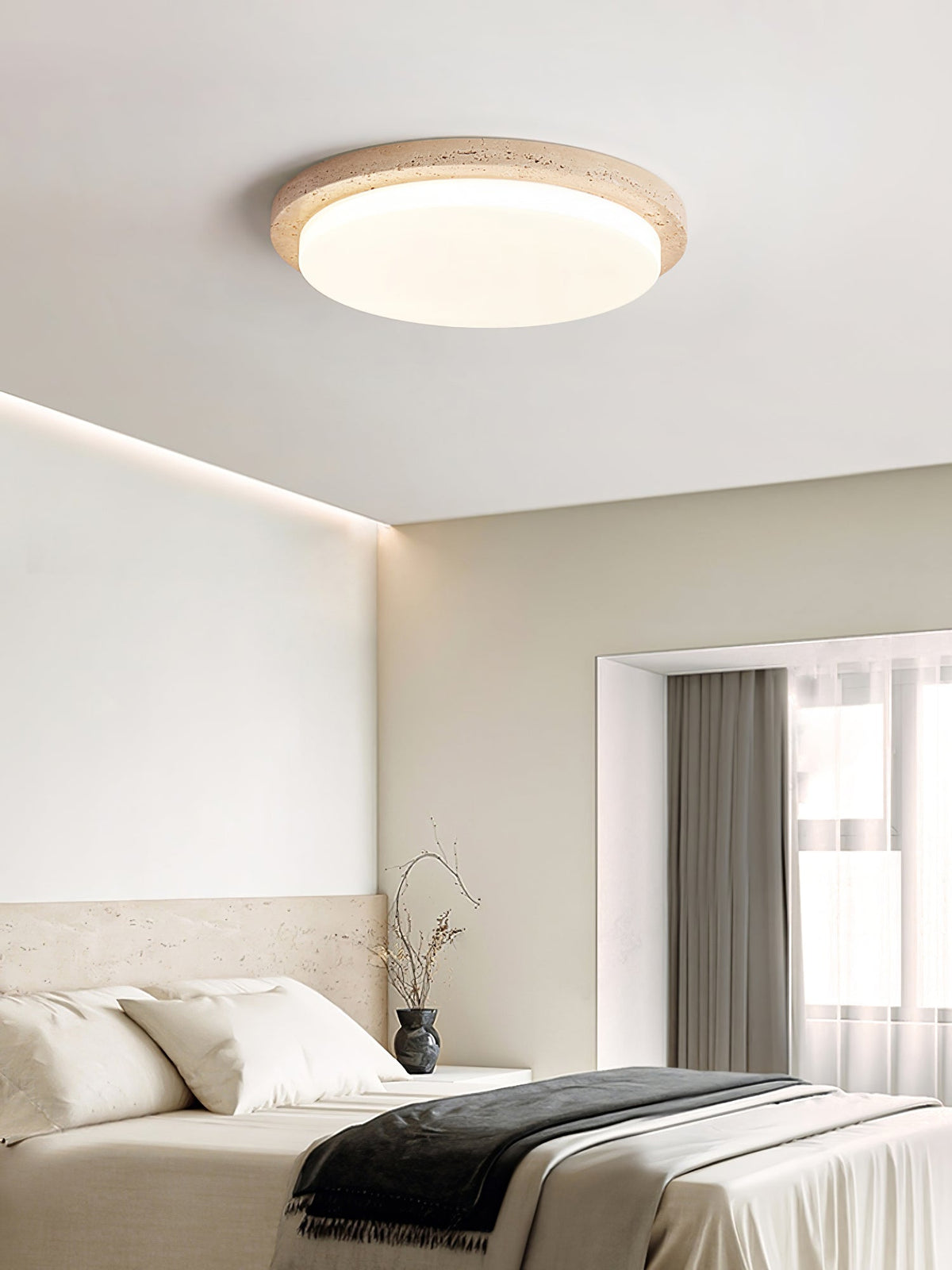 Tavisella gladde rand travertin plafondlamp