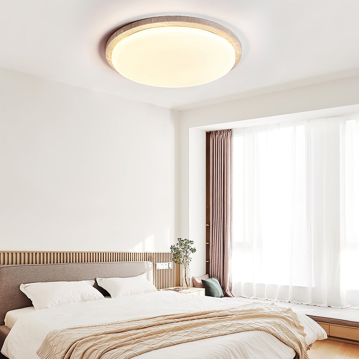 Tavisella gladde rand travertin plafondlamp