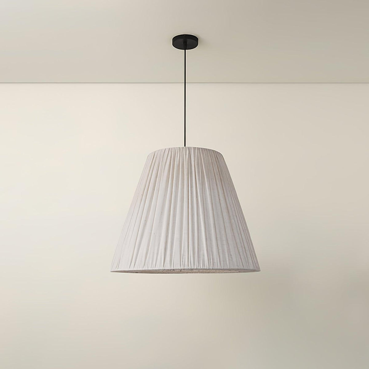 Docan hanglamp met stoffen kap in retro-stijl