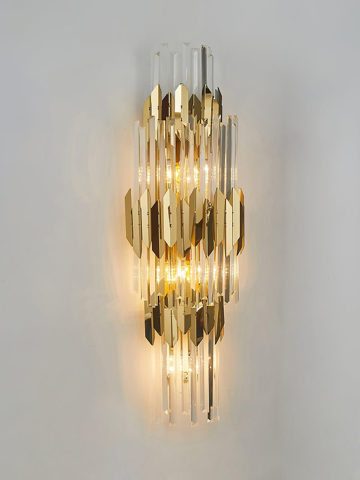Elyoaria wandlamp met drie lagen kristal in Nordic-art stijl