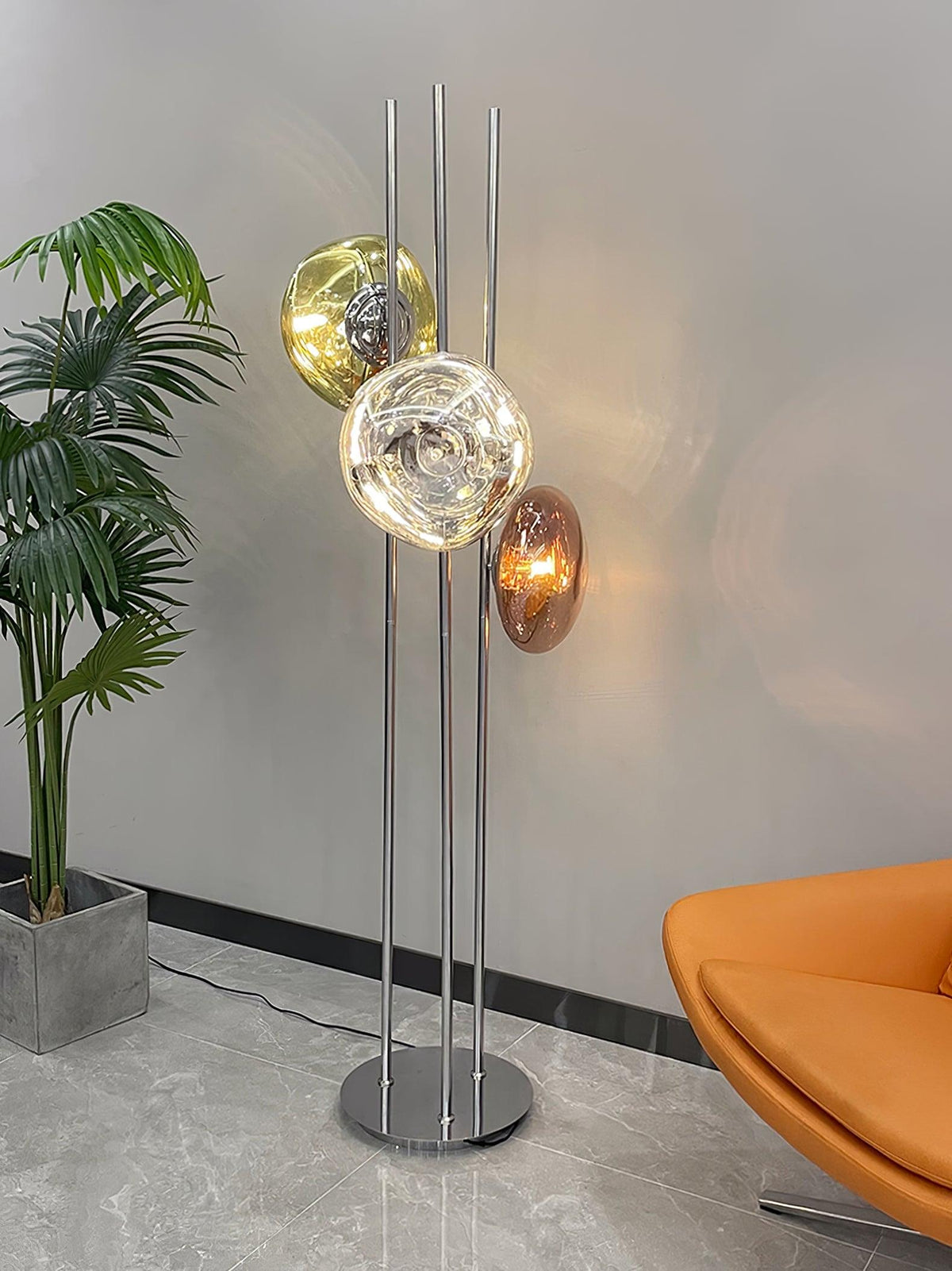Gevara moderne vloerlamp in chroom