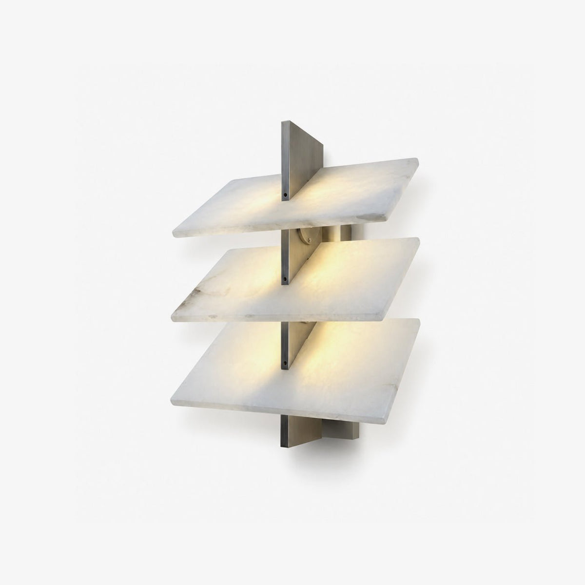 Tiered wandlamp in albast