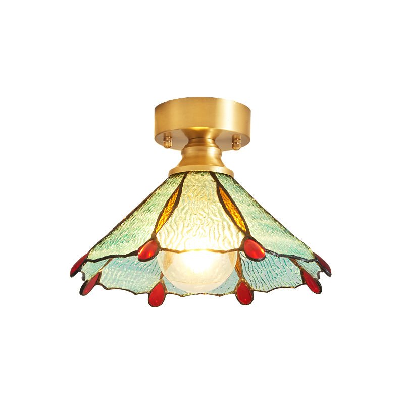 Revely plafondlamp Vintage Floral Stainedglass