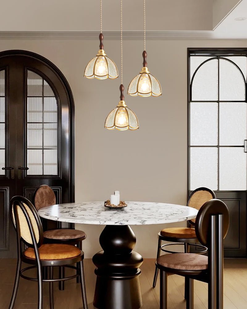 Floraner hanglamp van messing en glas