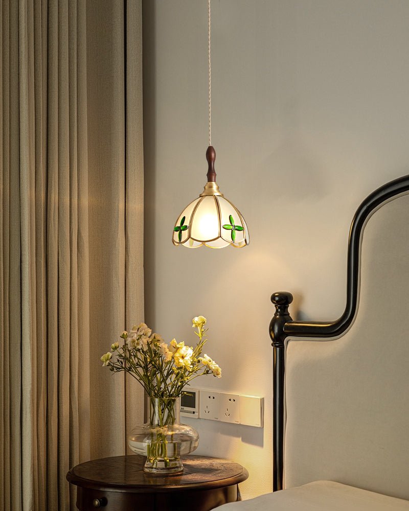 Floraner hanglamp van messing en glas
