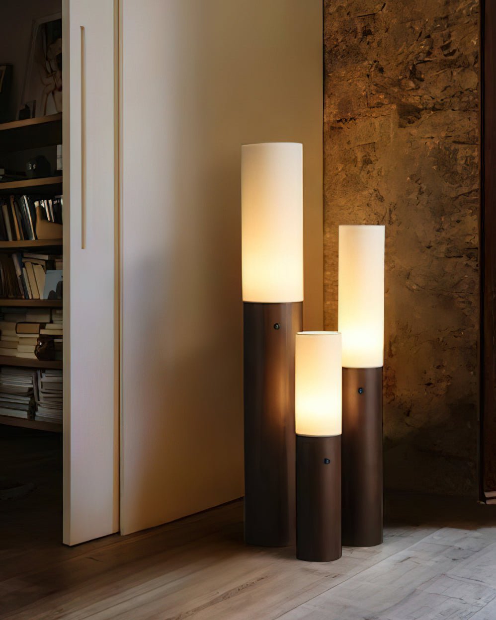 Viraalia Timber Column vloerlamp