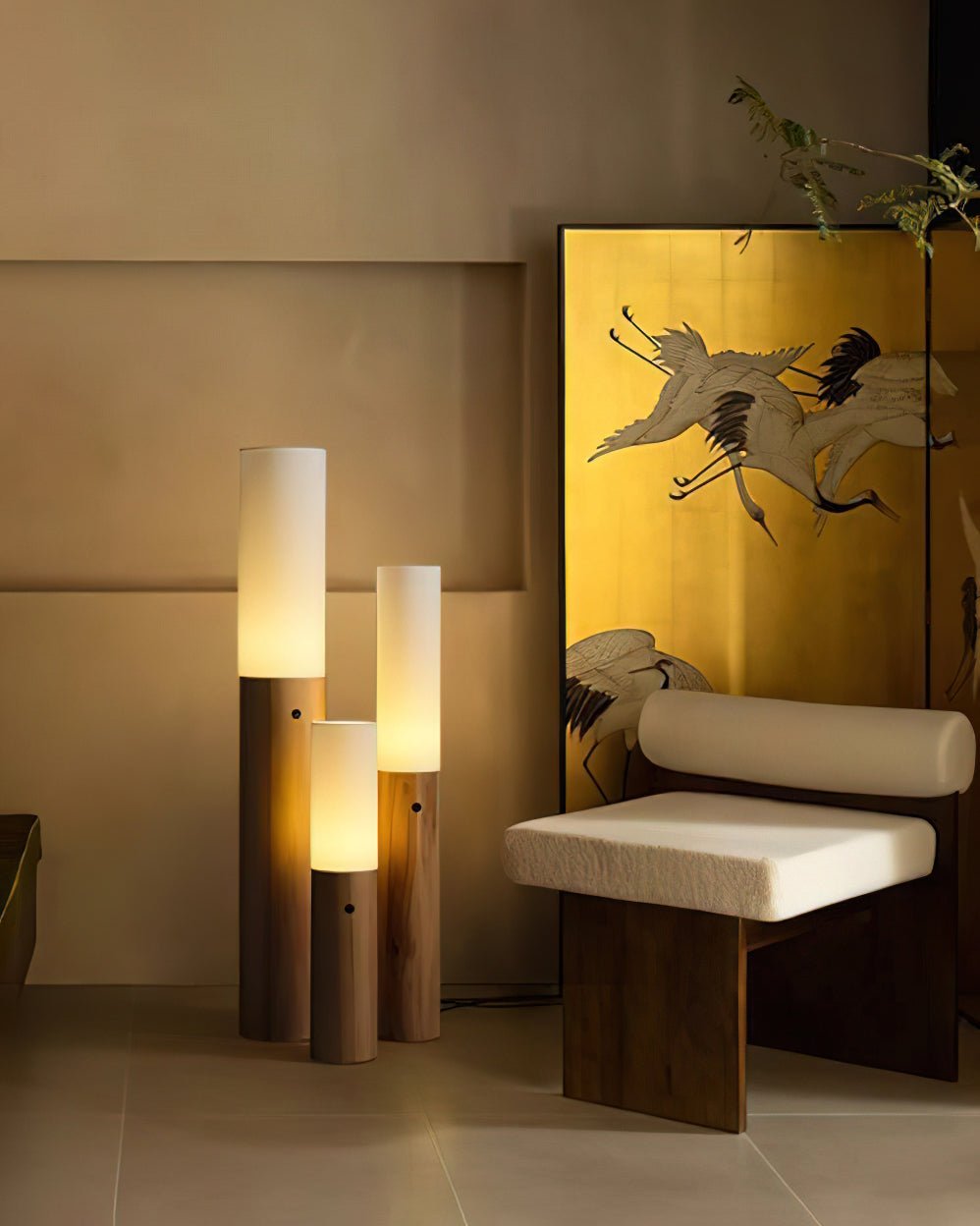 Viraalia Timber Column vloerlamp