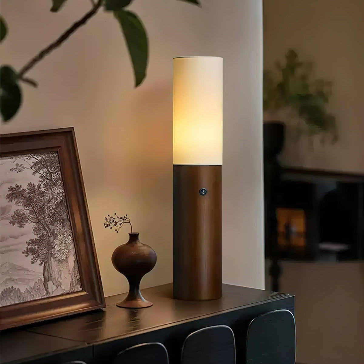 Viraalia Timber Column vloerlamp