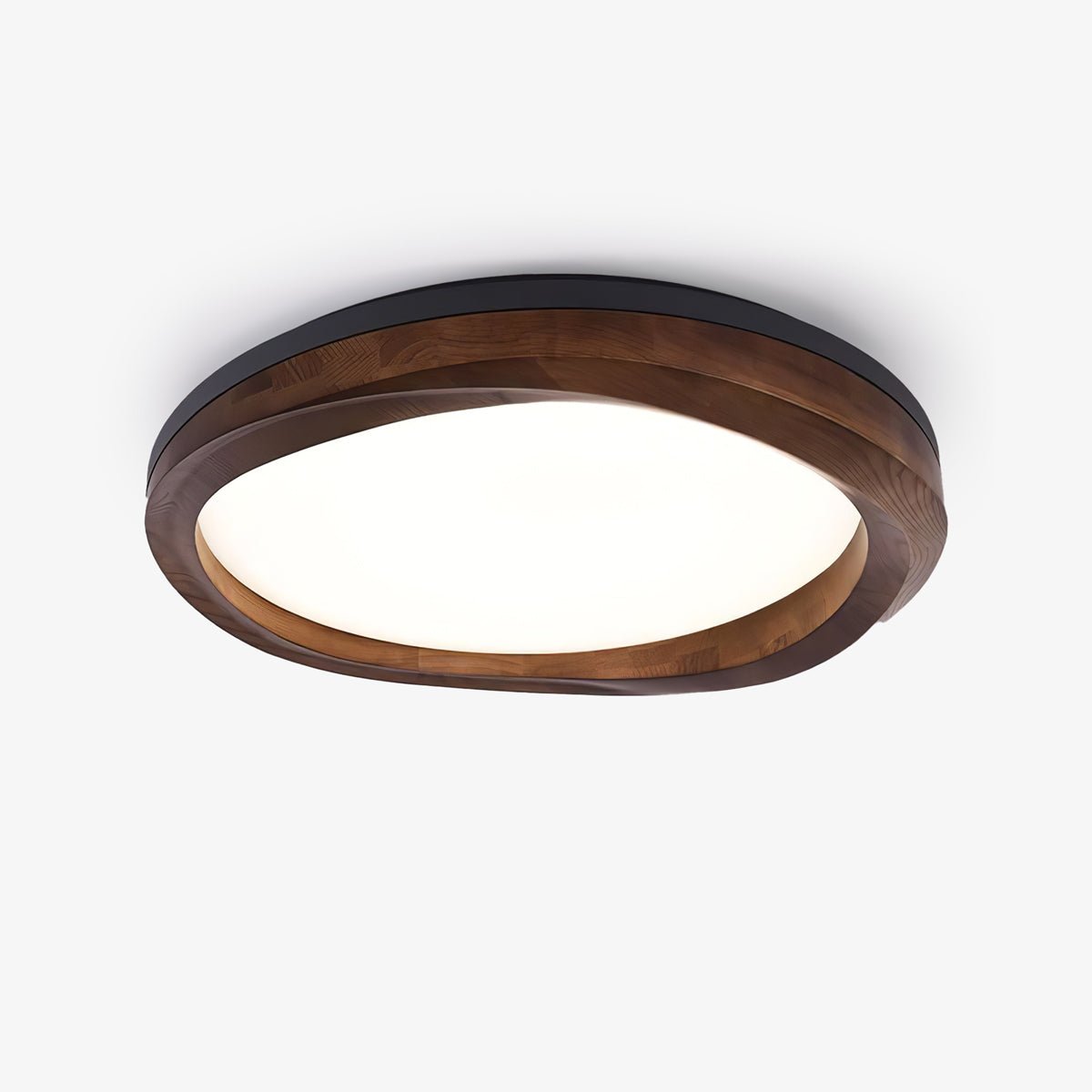 Artalis walnoothout vlakke plafondlamp