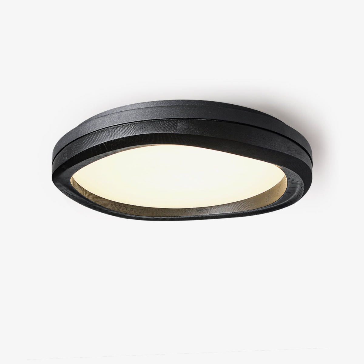 Artalis walnoothout vlakke plafondlamp