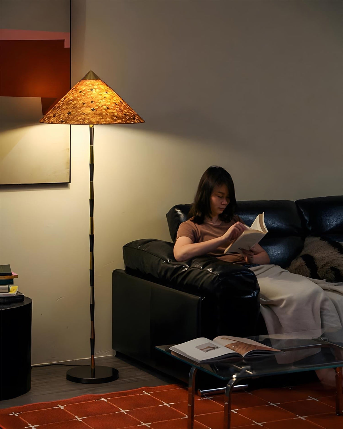 Burlwood vloerlamp