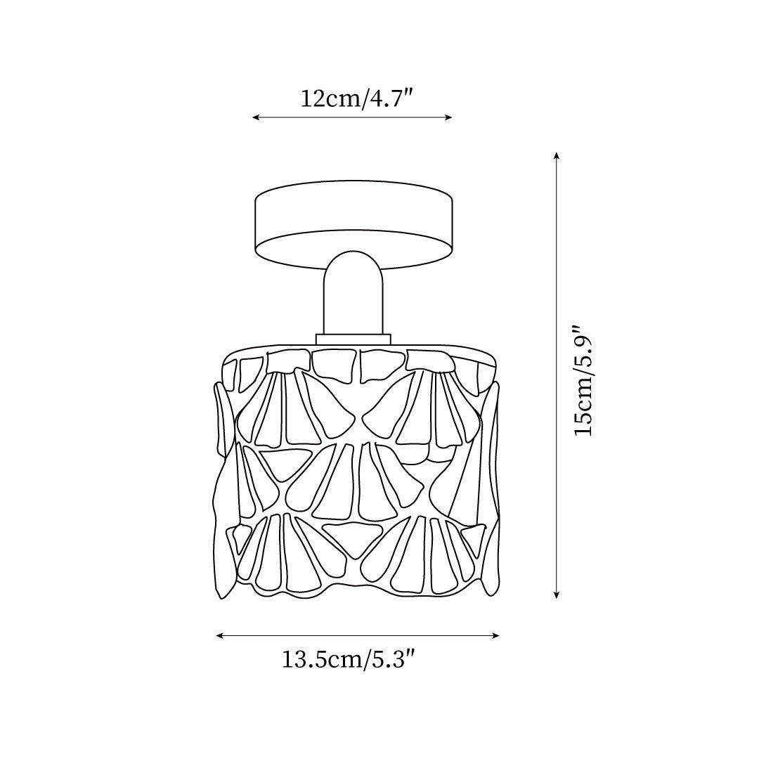 Rosavine Tiffany geëmailleerd glas semi-vlakke plafondlamp