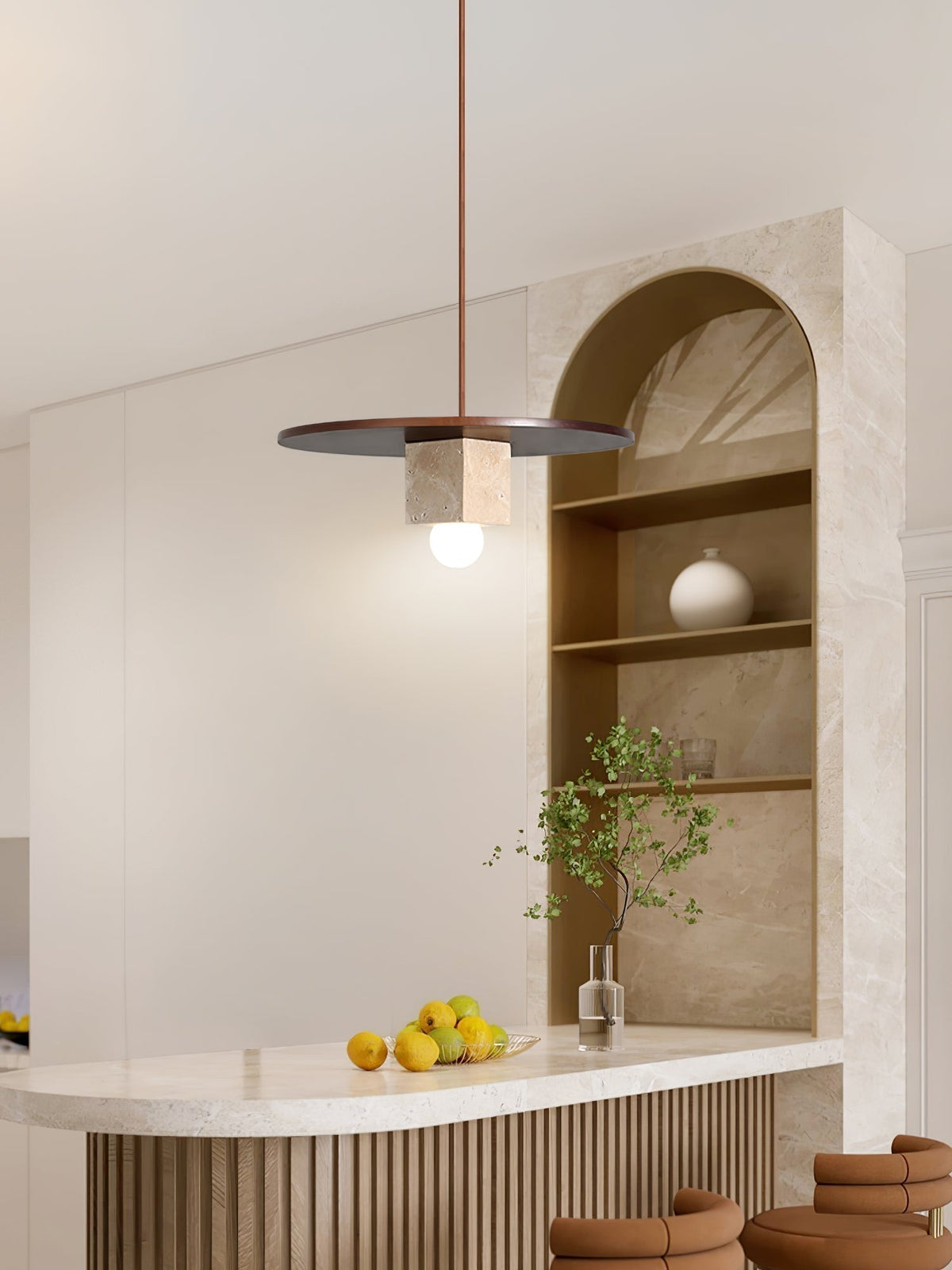 Sarix Geometrisch Travertin Hanglamp