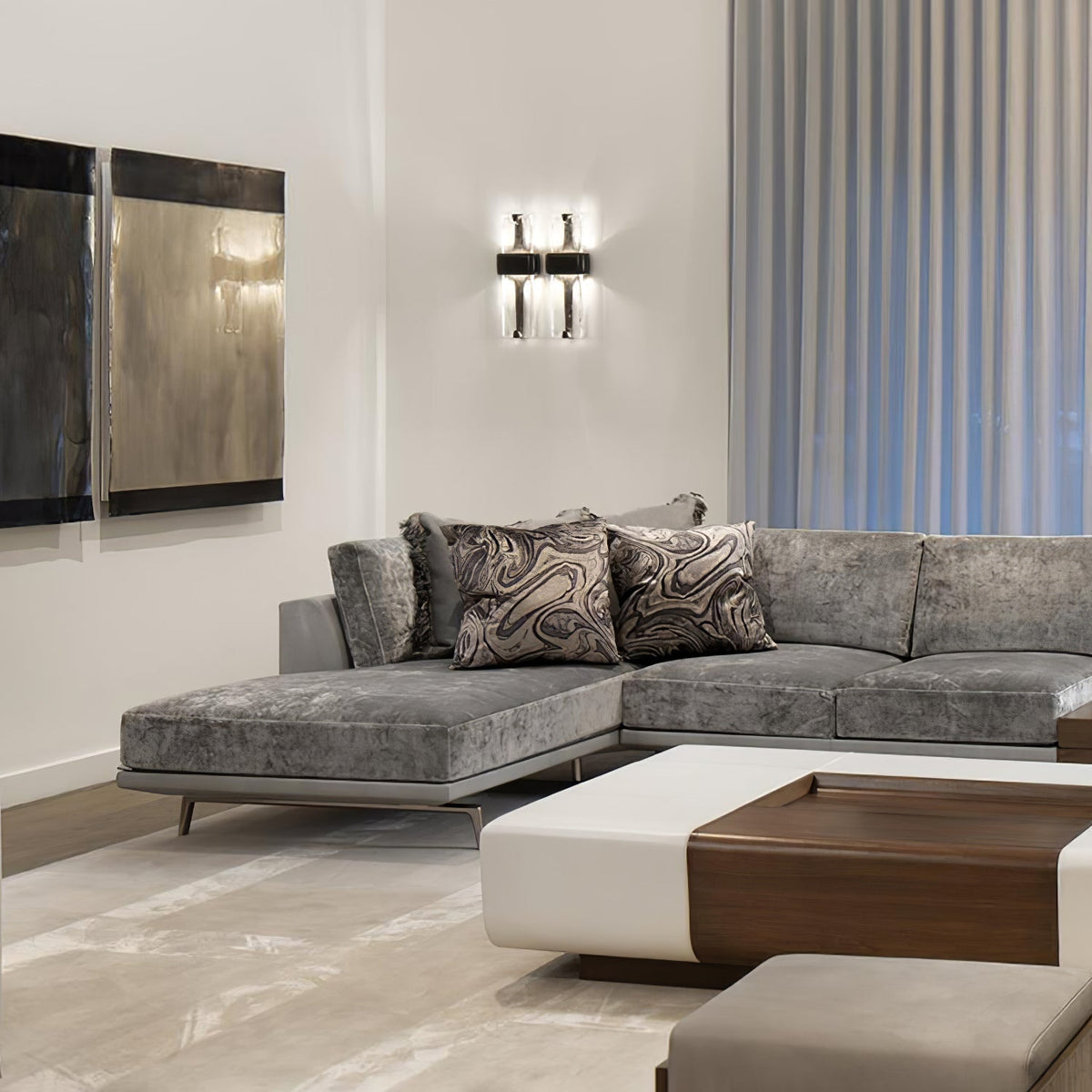Ilmara premium glazen wandlamp in Noordse kunststijl