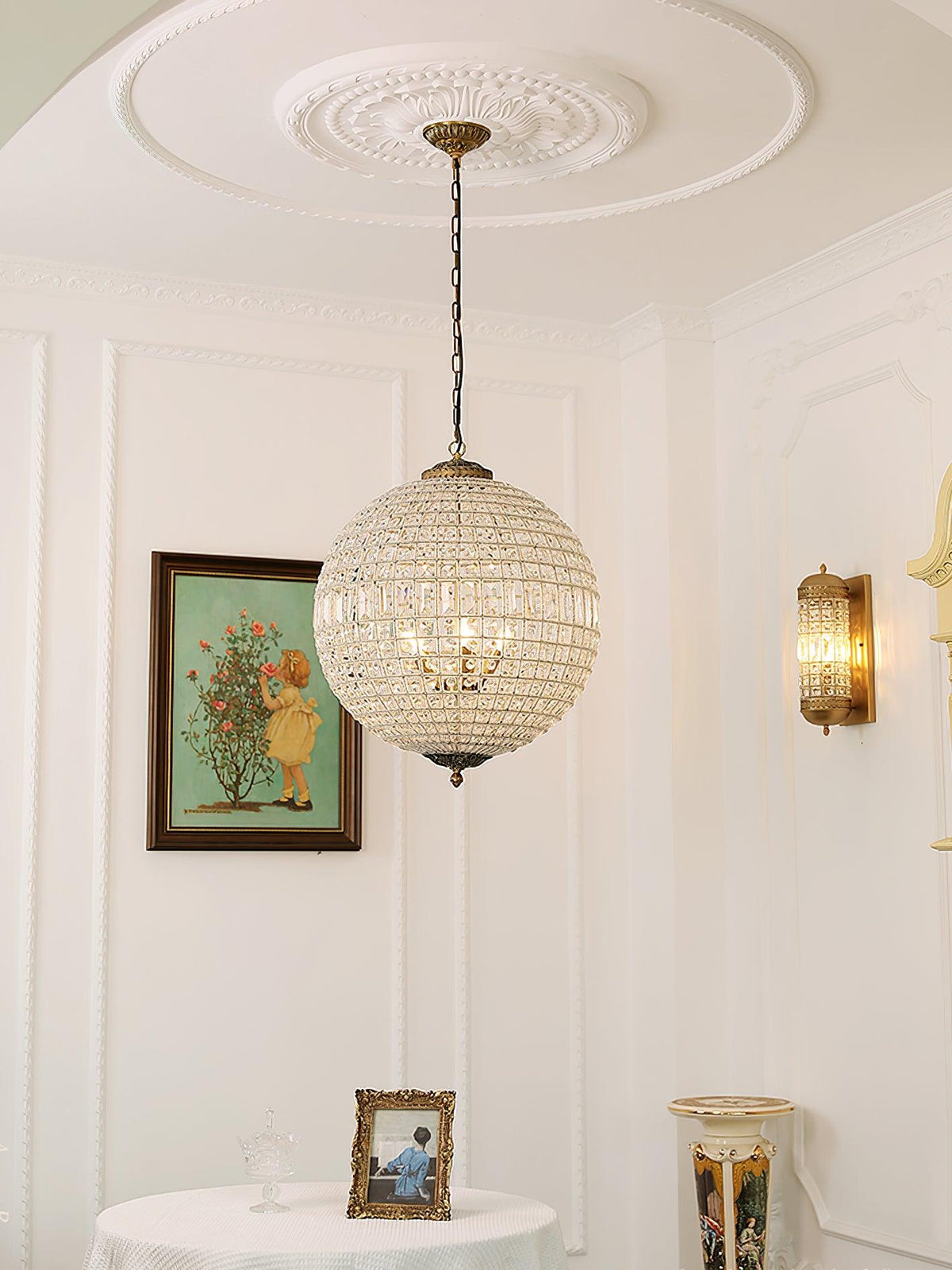 Elyinissa Kroonluchter Goud bollen Kristal Vintage